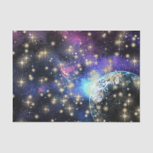 Paarse Kosmische Maan (Ontwerp 1 van de Paarse Ree Tissuepapier (Voorkant)