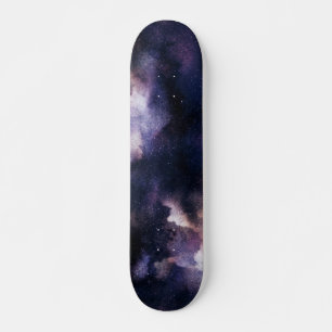 Paarse Kosmische Melkweg Nachtelijke Hemel Persoonlijk Skateboard