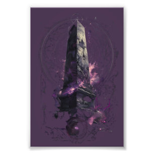 Paarse Kosmische Obelisk Occulte Donkere Kunst Foto Afdruk