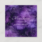 Paarse kosmische ster astrologie vierkante visitekaartje (Voorkant)