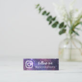 Paarse kosmische sterrenstelsels volgen de QR-code Mini Visitekaartje (Staand voorkant)