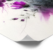 Paarse Kosmos Bloemen Art Print Poster (Hoek)