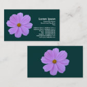 Paarse kosmos - Donkergroen (003333) Visitekaartje (Voorkant / Achterkant)