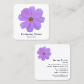 Paarse kosmos - wit vierkante visitekaartje (Voorkant / Achterkant)
