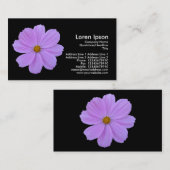 Paarse kosmos - zwart visitekaartje (Voorkant / Achterkant)