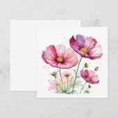 Paarse kosmosbloemen kaart (Voorkant / Achterkant)