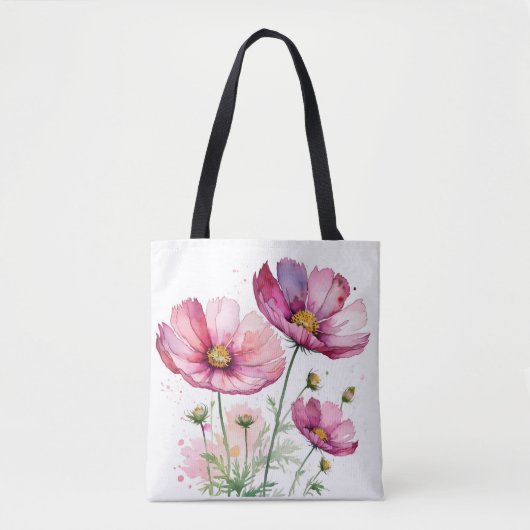 Paarse kosmosbloemen tote bag (Voorkant)