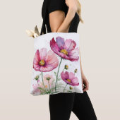 Paarse kosmosbloemen tote bag (Dichtbij)