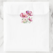 Paarse kosmosbloemen vierkante sticker (Tas)