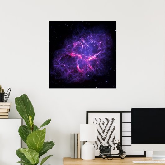 Paarse krab Nebula SpaceHD Poster (Thuiskantoor)