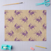 Paarse krabben op Tan-decoupage Tissuepapier (Craft)