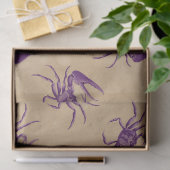 Paarse krabben op Tan-decoupage Tissuepapier (Geschenk)