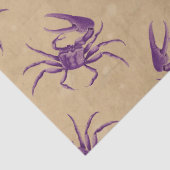 Paarse krabben op Tan-decoupage Tissuepapier (Detail)