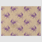 Paarse krabben op Tan-decoupage Tissuepapier (Voorkant)