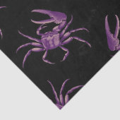 Paarse krabben op zwarte lospagina tissuepapier (Detail)