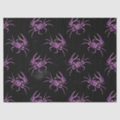 Paarse krabben op zwarte lospagina tissuepapier (Voorkant)