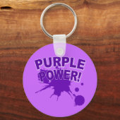 Paarse kracht met een grote plaat verf sleutelhanger (Voorkant)