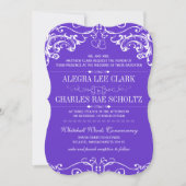 Paarse Kraft Paper  Typografie Invite Kaart (Voorkant)