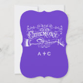 Paarse Kraft Paper  Typografie Invite Kaart (Achterkant)