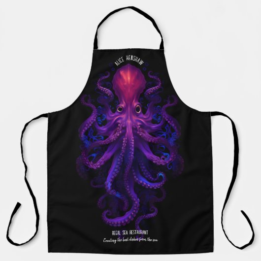 Paarse Kraken Tentakels Squid Monster Octopus Schort (Voorkant)