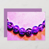 Paarse kralen uitnodiging briefkaart (Voorkant / Achterkant)