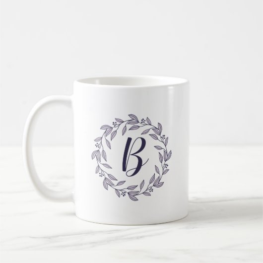 Paarse Krans Monogram / Logo Koffie Mok (Links)