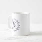 Paarse Krans Monogram / Logo Koffiemok (Voorkant links)