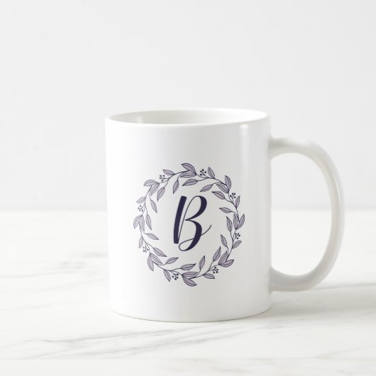 Paarse Krans Monogram / Logo Koffiemok (Rechts)