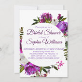 Paarse krans van pioenen Bridal Shover Kaart (Voorkant)