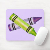 Paarse krayon Artist Kunstleraar School Mousepad Muismat (Met muis)