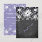 Paarse krijtbord stijl Trouw RSVP kaart (Voorkant / Achterkant)