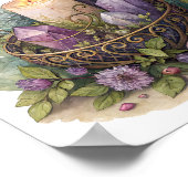 Paarse kristal en gloeiende kaars poster (Hoek)