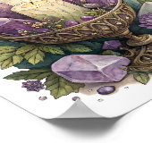 Paarse kristal en kaars met vlam poster (Hoek)