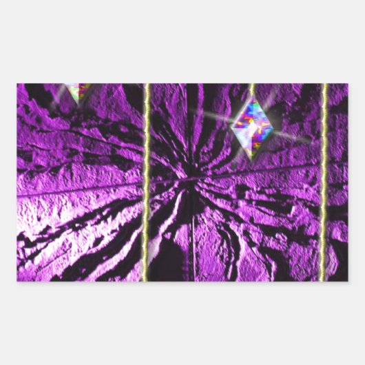 Paarse kristal Passion Rechthoekige Sticker (Voorkant)