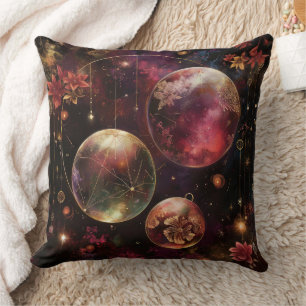 Paarse Kristal Planeet Galaxy Bloemrijk Kosmisch Kussen