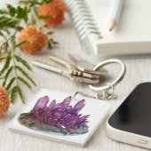 paarse kristal sleutelhanger (Voorkant Rechts)