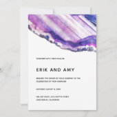 Paarse kristallen edelsteen bruiloft uitnodiging (Voorkant)