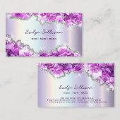 paarse kristallen faux folie geode visitekaartje (Voorkant / Achterkant)
