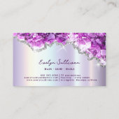 paarse kristallen faux folie geode visitekaartje (Achterkant)
