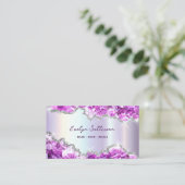 paarse kristallen faux folie geode visitekaartje (Staand voorkant)