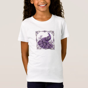 Paarse Kristallen Pauw Luxe collectie T-shirt