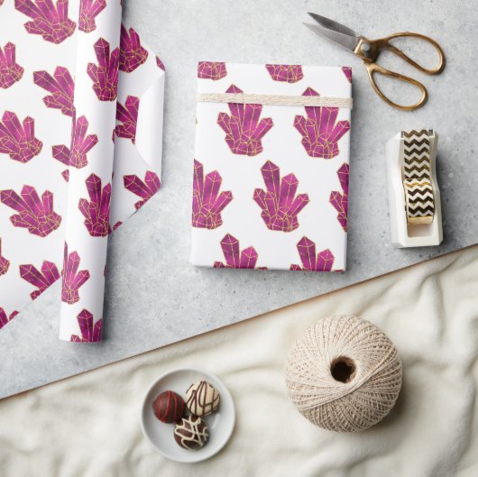 Paarse kristalpatroon cadeaupapier (Crafts)