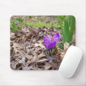 Paarse kroes in bladeren muismat (Met muis)