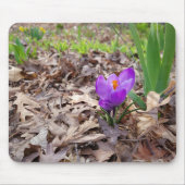 Paarse kroes in bladeren muismat (Voorkant)