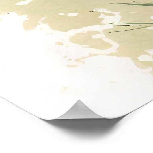 Paarse Kroesbloem Waterverf Muur Kunst Poster (Hoek)