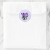 Paarse Krokozen Ronde Sticker (Tas)