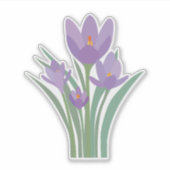 Paarse Krokus Bloem Sticker (Voorkant)