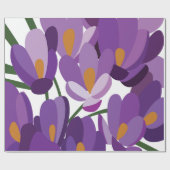 Paarse Krokus Bloemen Cadeaupapier (Vlak)