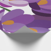 Paarse Krokus Bloemen Cadeaupapier (Hoek)