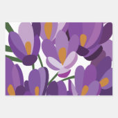 Paarse Krokus Bloemen Inpakpapier Vel (Voorkant 3)